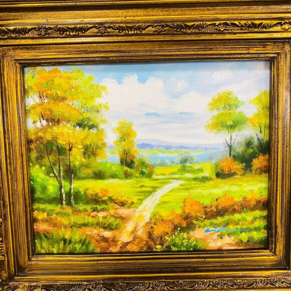 Oil Painting Signed Landscape Path w/COA Framed Art - Picture 9 of 12